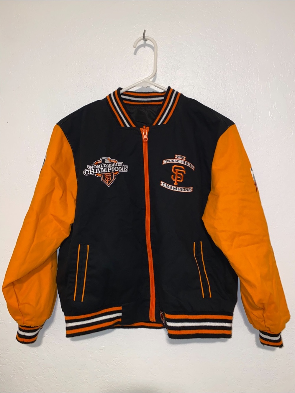 San Francisco Giants 2012 World Series Reversible Bomber Jacket Size Large Youth
